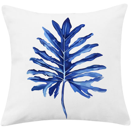 Mediterranean Blue Simple Cotton And Linen Pillow - Wnkrs