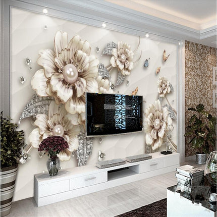 3D flower background TV wallpaper mural - Wnkrs