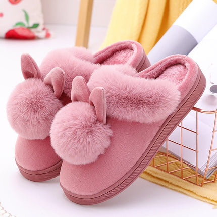 Women's Rabbit Ears Fur Slippers - Wnkrs