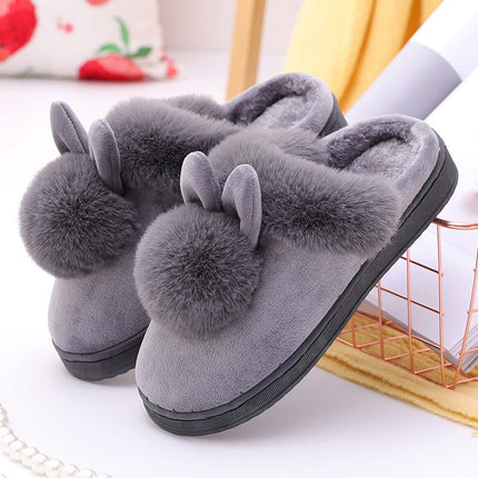 Women's Rabbit Ears Fur Slippers - Wnkrs