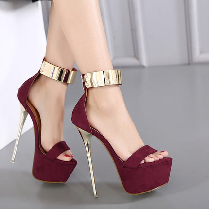 Women's Ankle Strap Erotic High Heels with Platform - Wnkrs