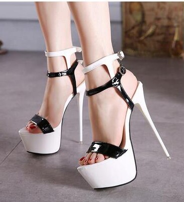 Women's Ankle Strap Erotic High Heels with Platform - Wnkrs