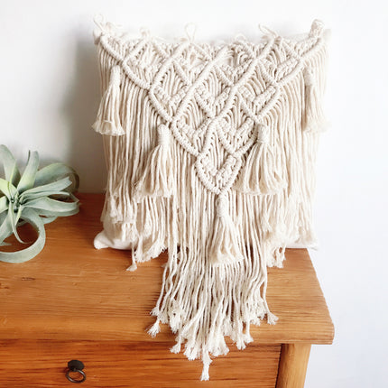 Hand-Woven Cotton Rope Tassel Cushion Pillowcase - Wnkrs