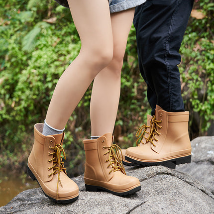 Chaussures de pluie à tube bas décontractées pour femmes, antidérapantes, résistantes à l'usure, épaisses, pour l'extérieur