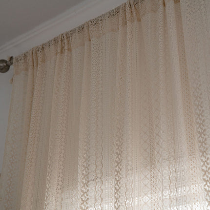Translucent American Country Hollow Crochet Curtain - Wnkrs