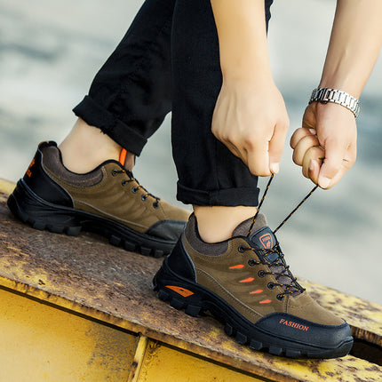 Men's Hiking Work Shoes Casual Breathable Lace-up Sneakers Outdoor Running Sports Shoes - Wnkrs