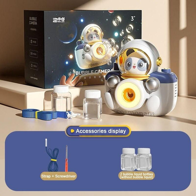 Astronaut-Themed Bubble Camera: Automatic Electric Bubble Blower for Kids - Wnkrs