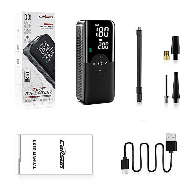 Air Compressor 12V Portable Tyre Inflator for Car, Electric Motorcycle, and Bicycle