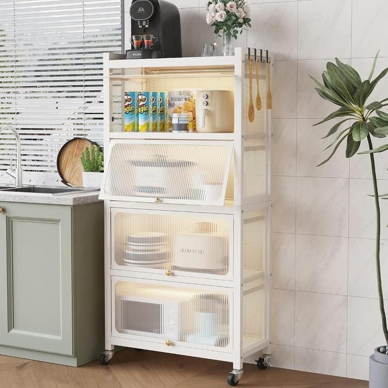 5-Tier Pantry Storage Cabinet with Clamshell Door