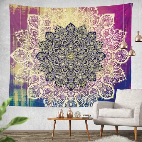 Magenta Ombre Mandala Tapestry - Wnkrs