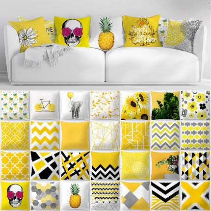 Yellow Print Cushion Cover - Wnkrs