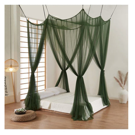 Household Mosquito Net Single Double Bed Free Installation Encryption Net Universal Simple Dormitory Bed Up And Down Dark Green Mosquito Net - Wnkrs