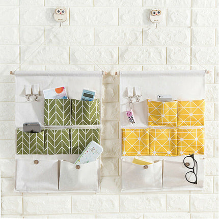 Cotton and Linen Wall Hanging Organizer Bag - Wnkrs