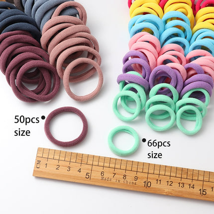 Solid Color Ponytail Holder 50 pcs Set - Wnkrs