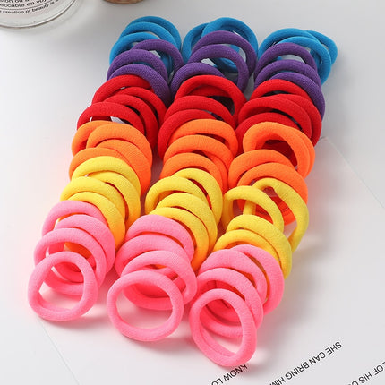 Solid Color Ponytail Holder 50 pcs Set - Wnkrs