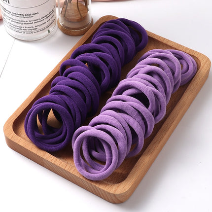 Solid Color Ponytail Holder 50 pcs Set - Wnkrs