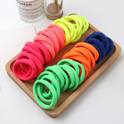 Solid Color Ponytail Holder 50 pcs Set - Wnkrs