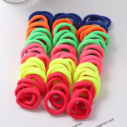 Solid Color Ponytail Holder 50 pcs Set - Wnkrs