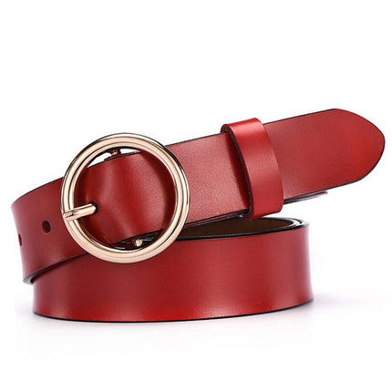PU Leather Classic Length with Round Shaped Buckle - Wnkrs