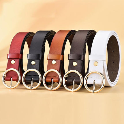 PU Leather Classic Length with Round Shaped Buckle - Wnkrs