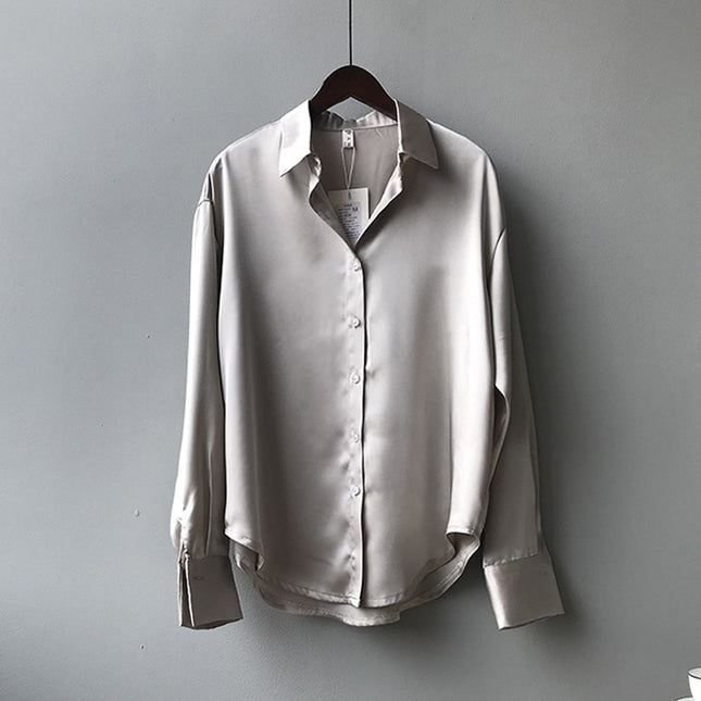 Button Up Elegant Silk Shirt - Wnkrs