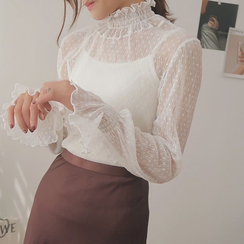 Women's Mesh Lace Blouse