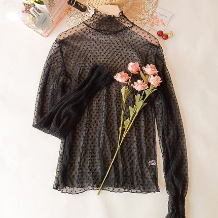 Women's Mesh Lace Blouse - Wnkrs