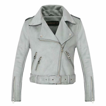 Women's Belted Crop Biker Jacket - Wnkrs