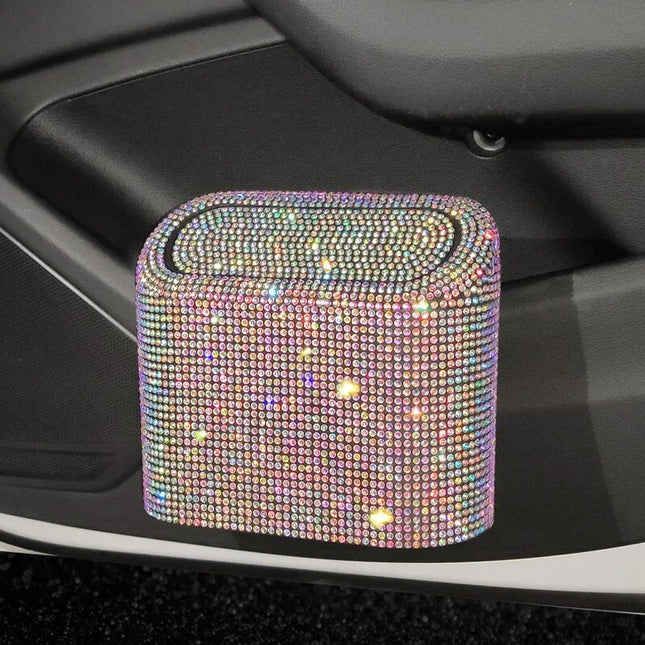 Bling Car Trash Can with Rhinestone Accents - Wnkrs