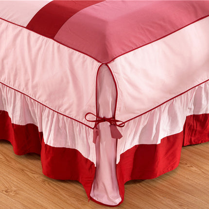 Solid color cotton bed skirt set of four - Wnkrs