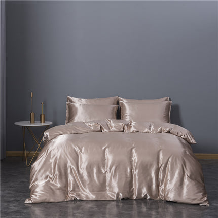 Simulation Silk Three-piece Duvet Cover Bedding - Wnkrs