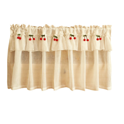 Fresh Linen Short Curtain For Kitchen Small Window - Wnkrs