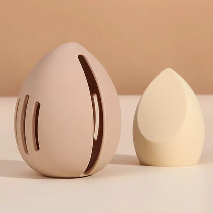 Compact Silicone Makeup Sponge Holder - Dustproof and Breathable Beauty Blender Case - Wnkrs
