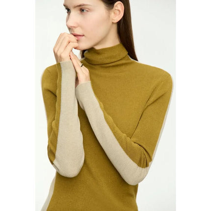 Patchwork Slim Turtleneck Sweater - Wnkrs