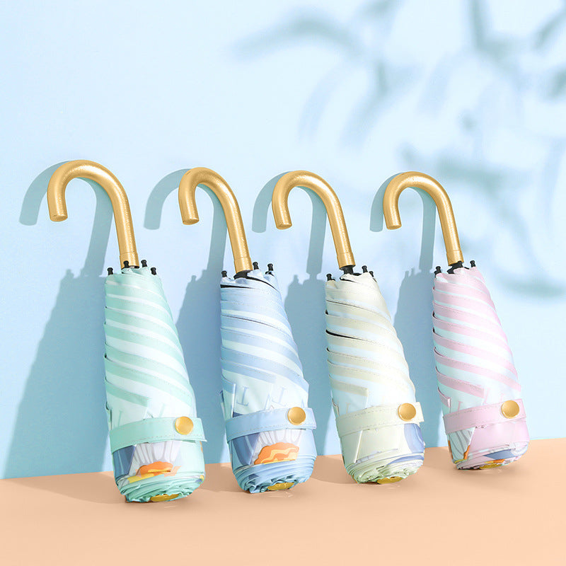 Three-Fold Pongee Umbrella
