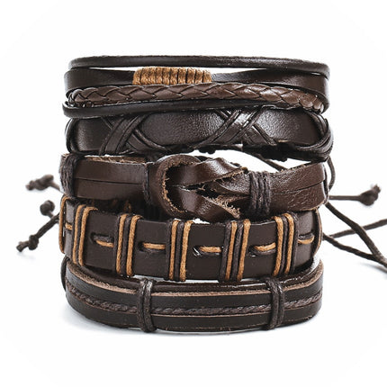 Vintage Multilayer Leather Bracelet for Men - Wnkrs