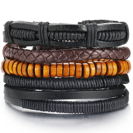 Vintage Multilayer Leather Bracelet for Men - Wnkrs