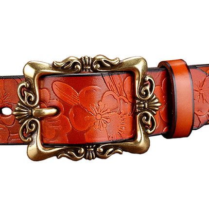 Women's Leather Belt with Metal Buckle - Wnkrs
