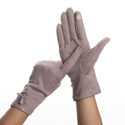Women's Elegant Polka Dot Patterned Gloves - Wnkrs