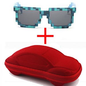 Fashion Kid`s Minecraft Style Sunglasses with Case - Wnkrs