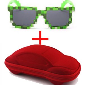 Fashion Kid`s Minecraft Style Sunglasses with Case - Wnkrs