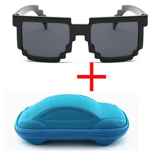 Fashion Kid`s Minecraft Style Sunglasses with Case - Wnkrs
