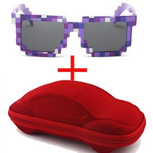 Fashion Kid`s Minecraft Style Sunglasses with Case - Wnkrs