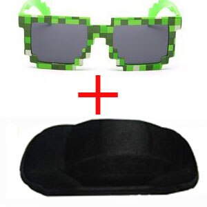 Fashion Kid`s Minecraft Style Sunglasses with Case - Wnkrs