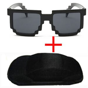 Fashion Kid`s Minecraft Style Sunglasses with Case - Wnkrs