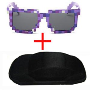 Fashion Kid`s Minecraft Style Sunglasses with Case - Wnkrs