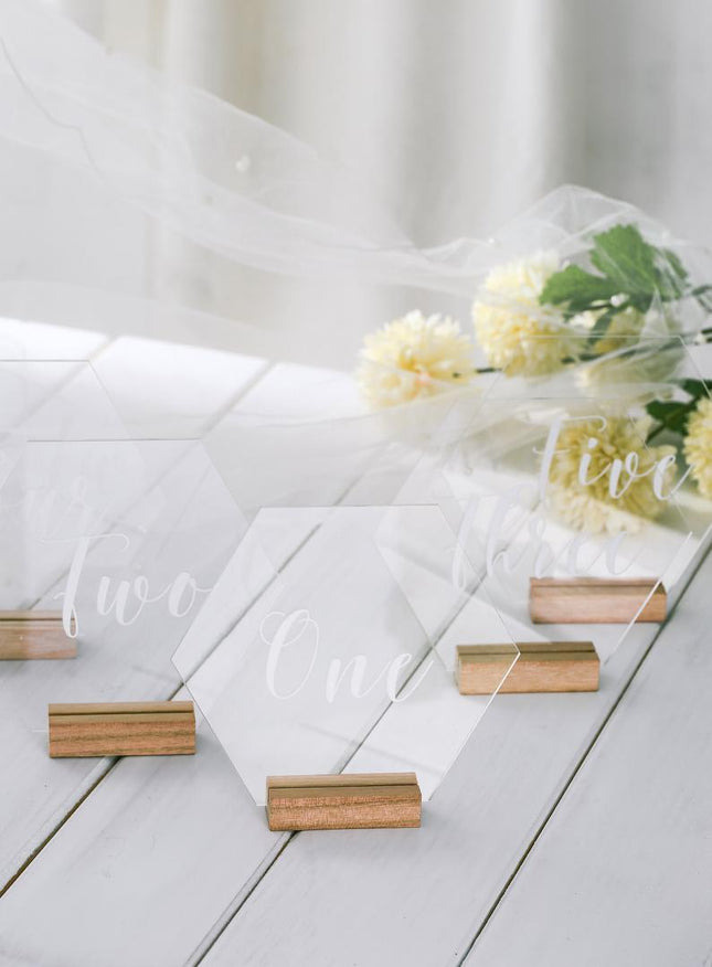 Wedding Table Numbers with Holders - Wnkrs