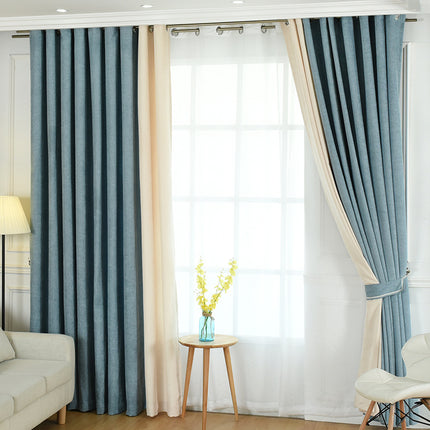 Factory direct stitching simple solid chenille curtain high shading curtain finished living room bedroom curtains - Wnkrs