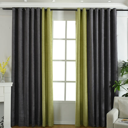 Factory direct stitching simple solid chenille curtain high shading curtain finished living room bedroom curtains - Wnkrs