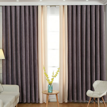 Factory direct stitching simple solid chenille curtain high shading curtain finished living room bedroom curtains - Wnkrs